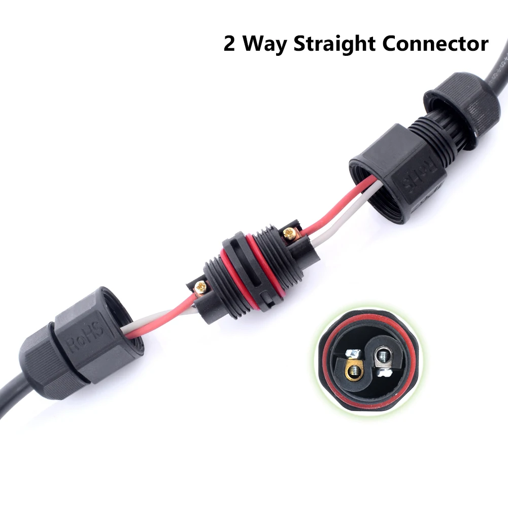 

10 Pcs Waterproof connector IP68 T Shape Junction Box Connector 3 Pin 250V 15A Cable Wire Gland Sleeve connector for LED lights