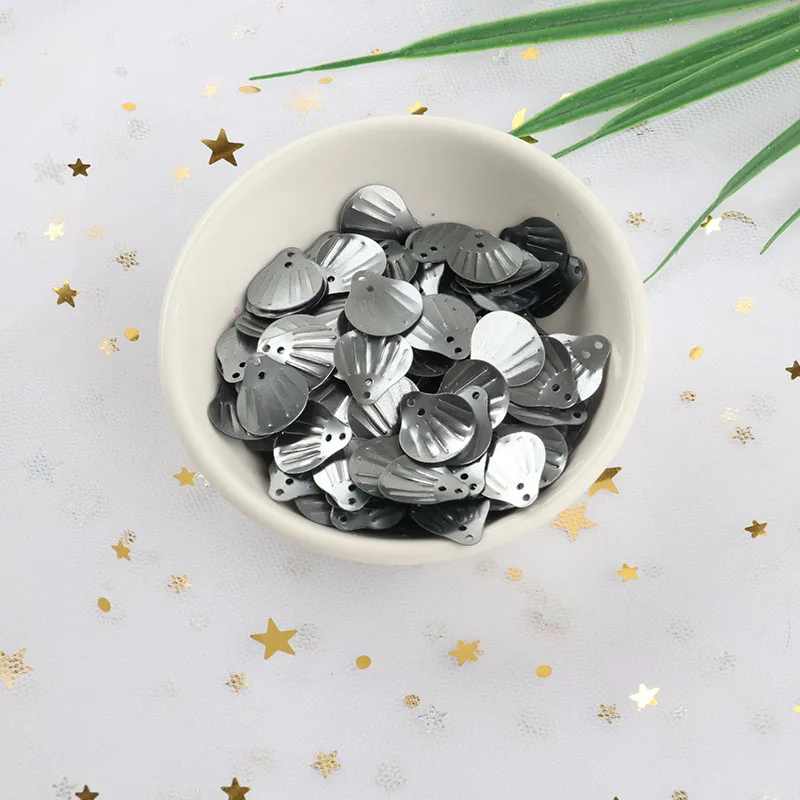 Matte Gray 10 г/упак. 13 мм Морская раковина ПВХ свободные блестки для шитья украшения фурнитура для свадьбы ручная работа Женская одежда Аксессуары для платья - Цвет: Matte Gray