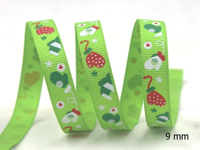 [IuBuFiGo] 3/"(9 мм) с Рождеством Санта ленты X'mas Grpsgrain ленты для украшения 10y