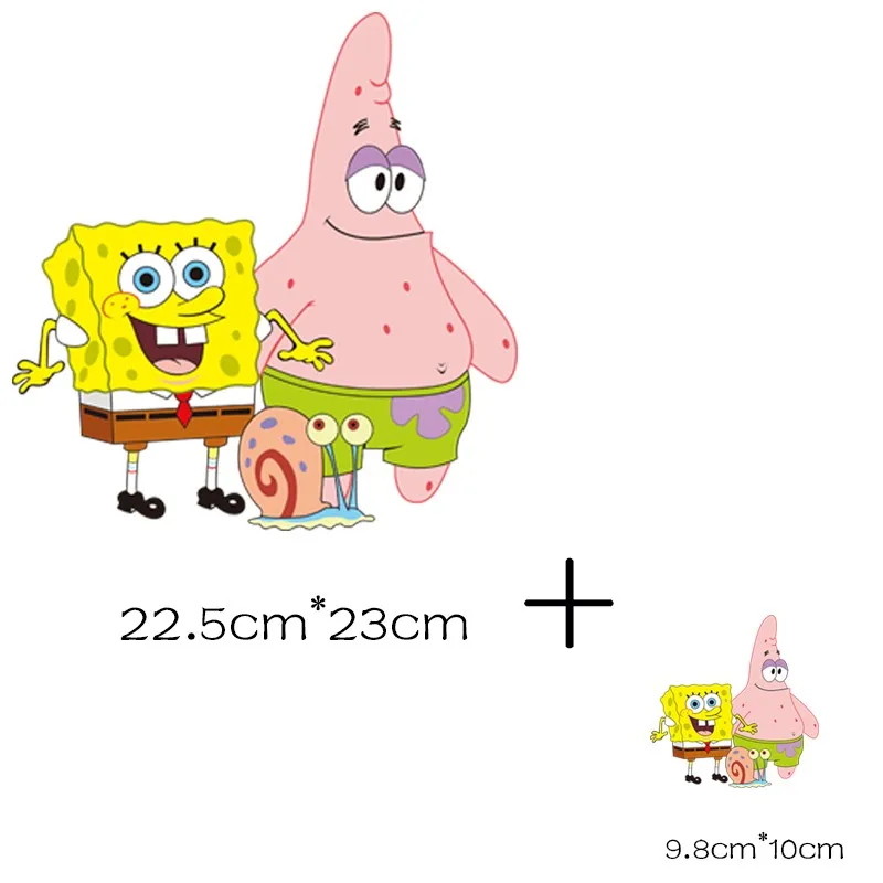 a Железные нашивки SpongeBob квадратные штаны нашивка аппликация одной другой полоски на одежде наклейки аппликация термо наклейка toppe - Цвет: a