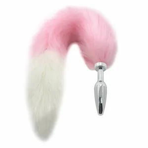 Симпатичная мягкая искусственная кожа с лисьим хвостом лук металлическая Анальная пробка эротические аксессуары для косплея взрослые секс-игрушки для пар