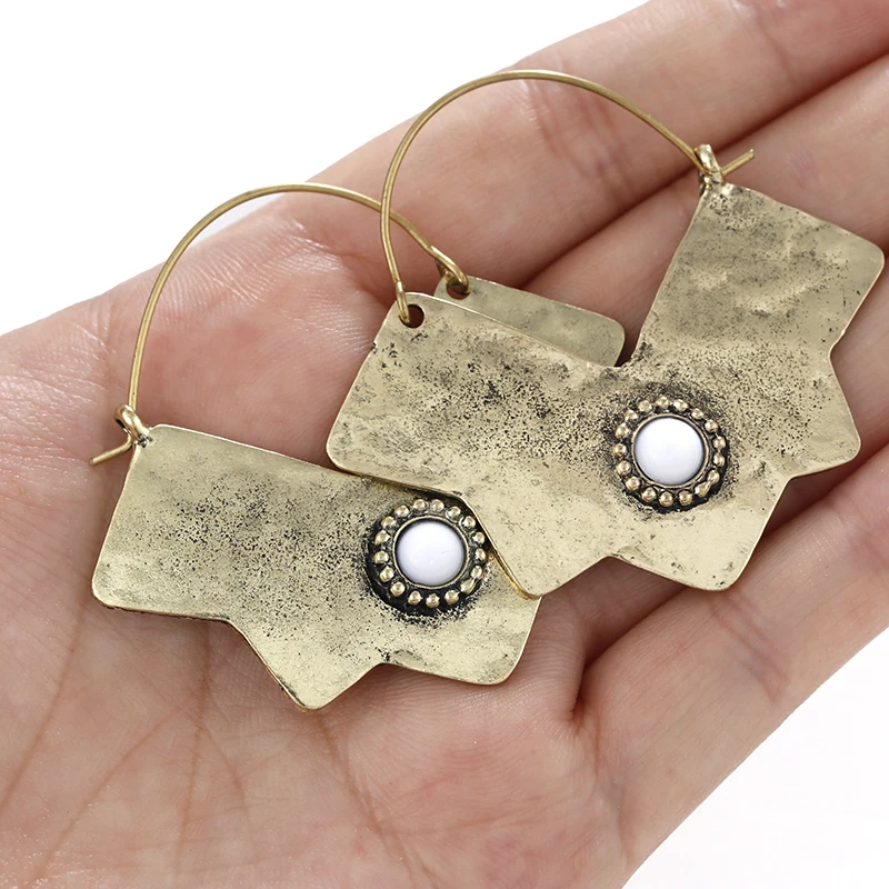 Женские серьги подвески AENSOA Винтажные неправильной формы из металлического