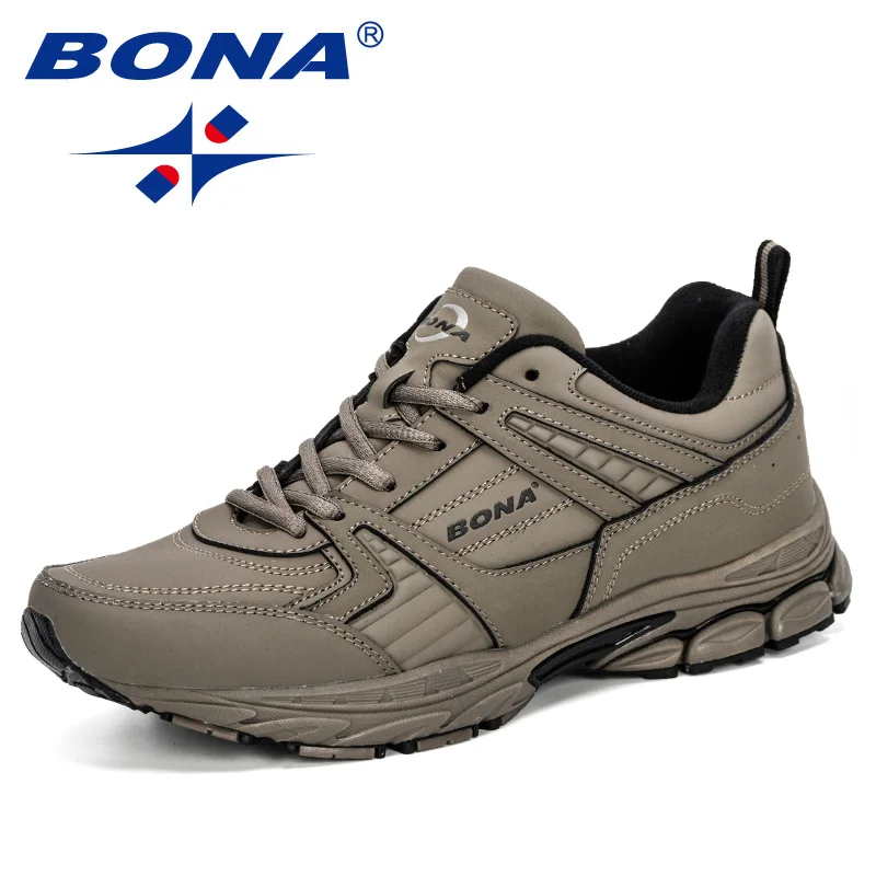 BONA/Новинка года; дизайнерская обувь; chaussure homme; уличная Мужская обувь для бега; кожаные кроссовки; Мужская Спортивная обувь; мужские кроссовки для бега и бега