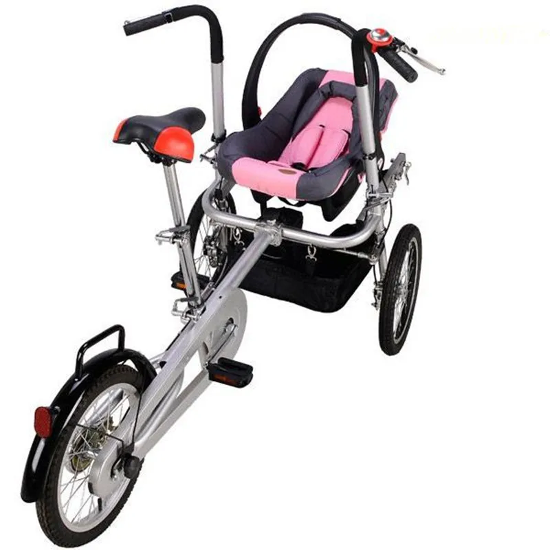 Футболки для мамы и ребенка newboretricycle коляска детский велосипед, складывающаяся коляска младенцев коляска 3 колеса совместима с автомобильным сидением красный - Цвет: red