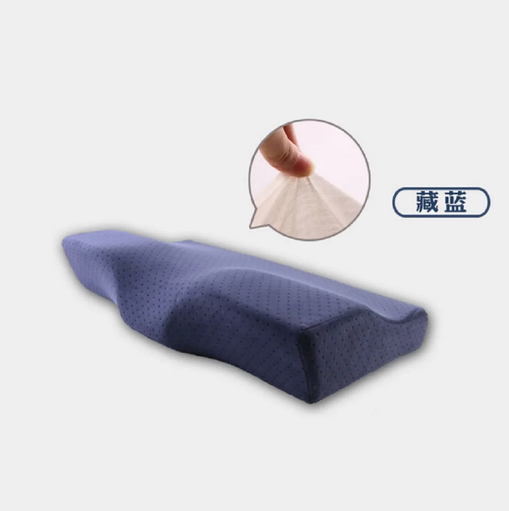 Dark Blue Новая роскошная бамбуковая контурная Ортопедическая подушка с эффектом памяти для шеи и спины - Цвет: Dark Blue