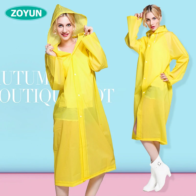 Прозрачный водонепроницаемый дождевик для детей и взрослых желтый девочек