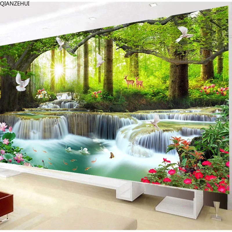 QIANZEHUI, DIY 5D алмазная вышивка, круглые алмазные Стразы для воды и богатства, полная алмазная живопись, вышивка крестиком, рукоделие