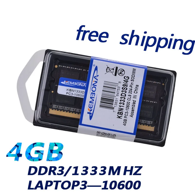 Ноутбук KEMBONA ОЗУ 4 Гб DDR3 1333 МГц ноутбук PC3 10600 SODIMM Память RAM 204PIN|laptop ram 4gb|laptop rammemory |