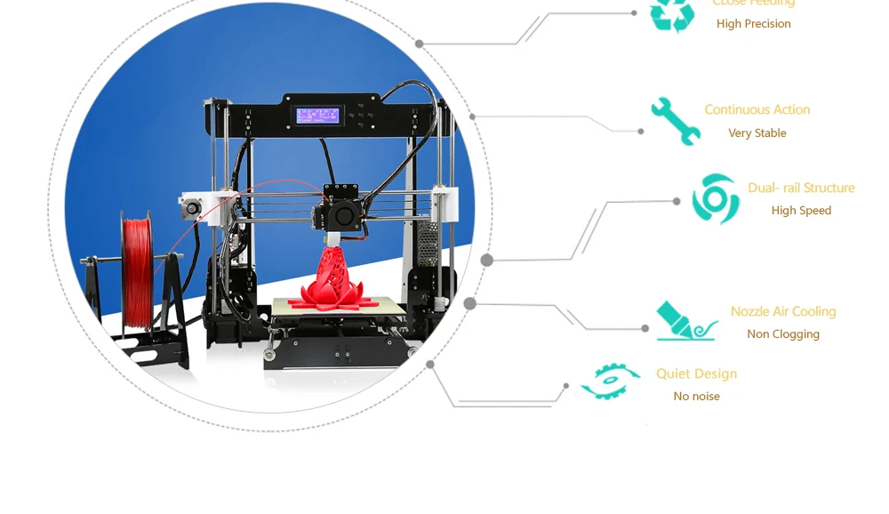 Anet A8 plus A6 авто A6 3d Принтер Высокоточный экструдер Reprap Prusa i3 3d принтер комплект DIY Impresora 3d с PLA нитью