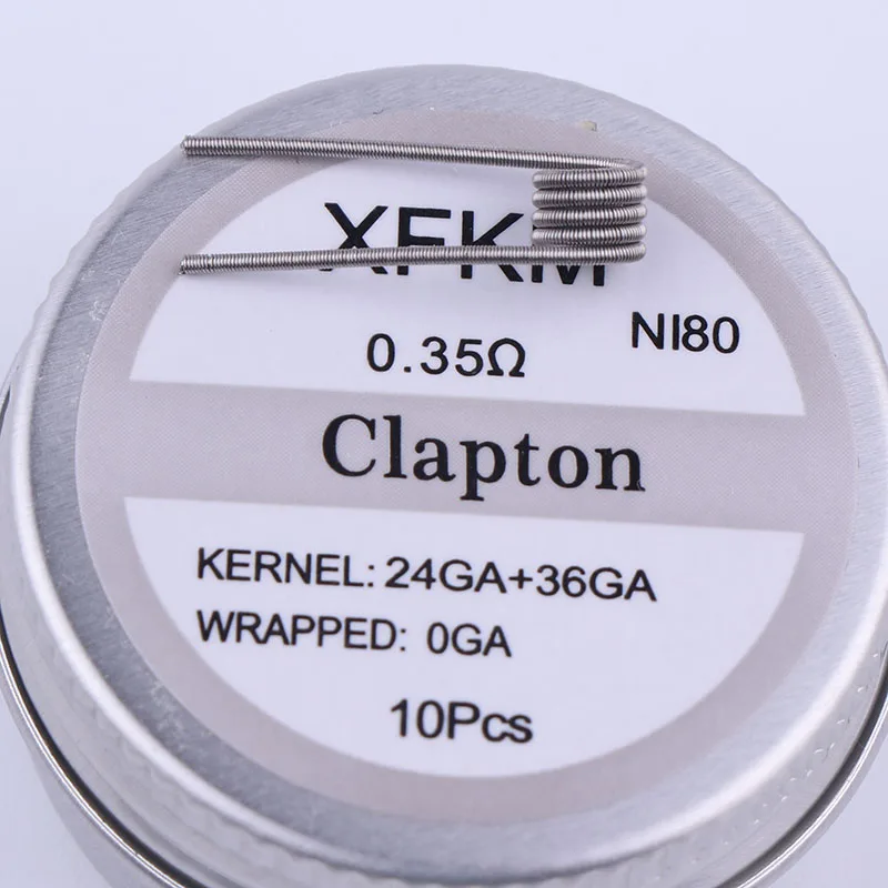 clapton 035 XFKM NI80 нихромовая Высококачественная готовая катушка для электронной сигареты RDA RTA RBA RDTA атомайзер нагревательный провод - Цвет: clapton 035