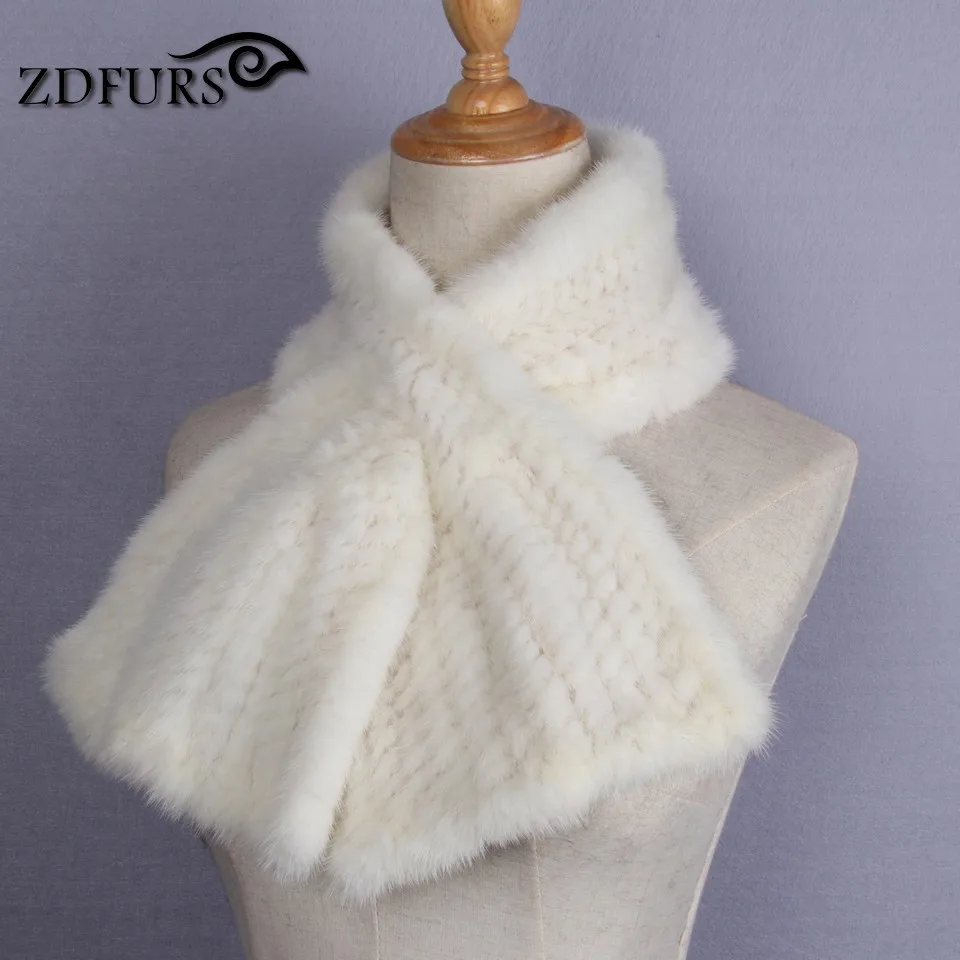 ZDFURS* Горячая Распродажа, настоящий вязаный норковый шарф, натуральный норковый мех, кольцо для женщин, Мода, новые зимние меховые шарфы, шаль