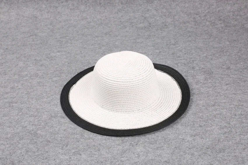 Шляпа с широкими полями для девочек Соломенная пляжная Панама от солнца мягкими