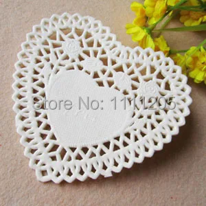 Бумажные кружевные подставки в форме сердца 200 шт. 10 дюймов для влюбленных на