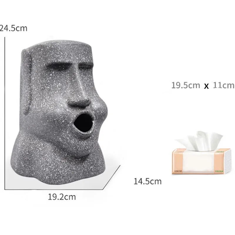 Тканевая коробка из смолы Moai с изображением пасхального острова|Коробки для