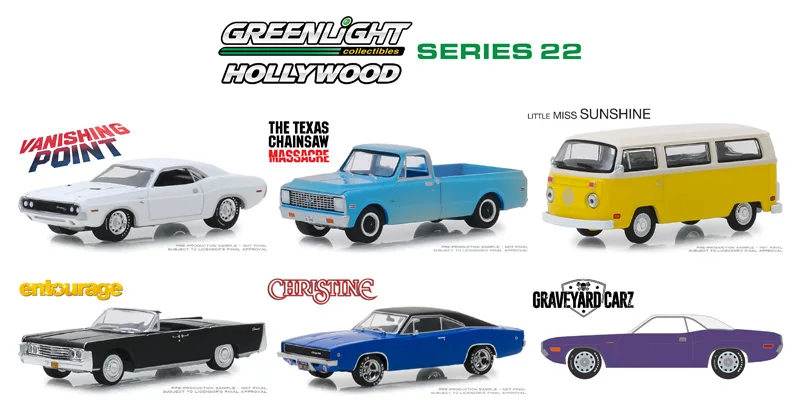 GreenLight 1:64 Holly wood Series 22 6 штук чехол игрушечный автомобиль из сплава игрушки для