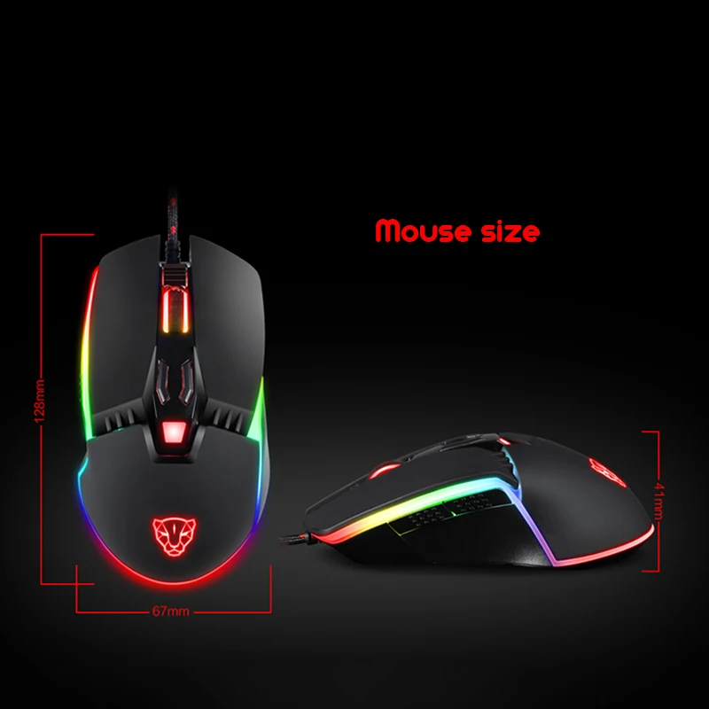 Motospeed V20 RGB программируемая игровая мышь 5000 DPI Профессиональная Регулируемая USB