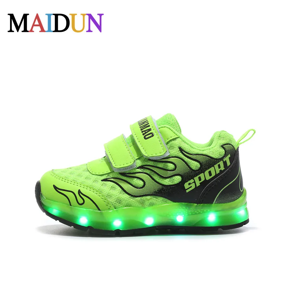 Дети Мода Привела Обувь Мужская Повседневная Квартиры 2017 Мужчины Led световой Light