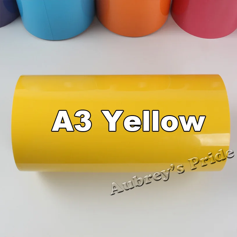 Yellow A3 1 метр 1" x 40" 30 см x 100 см ПВХ теплопередача виниловая футболка ручной термель Утюг на HTV печатная термопресс машина - Цвет: Yellow A3