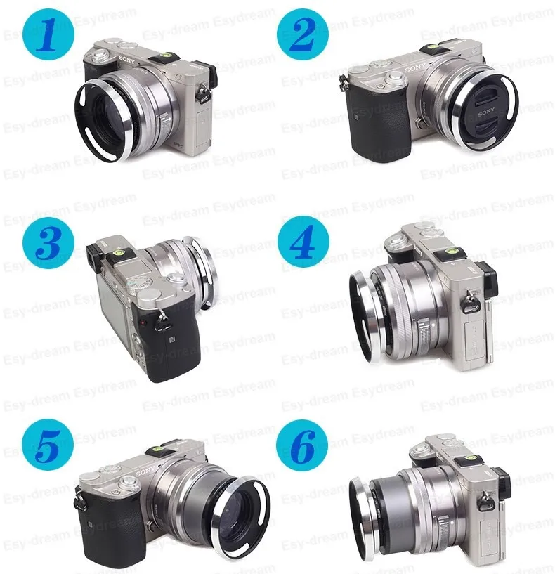 Серебро 40,5 мм вентилируемая бленда Замена LH-S1650 для sony NEX5 NEX3 E PZ 16-50 f/3,5-5,6 OSS SELP1650 40,5 мм