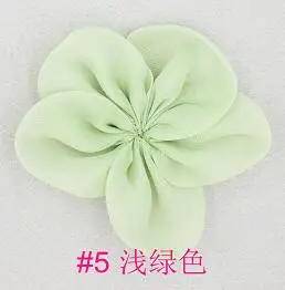 Light Green Набор из 50 шт. оранжевые пять лепестков Свадебные цветы Шелковые Цветы из органзы белый, бежевый, синий, красный, темно-синий, Аква и розовый(16 цветов - Цвет: Light Green