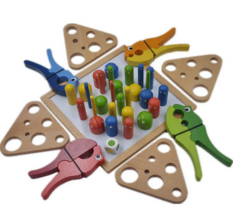 Новые деревянные детские плоскогубцы Жук интерактивная доска игра ребенок