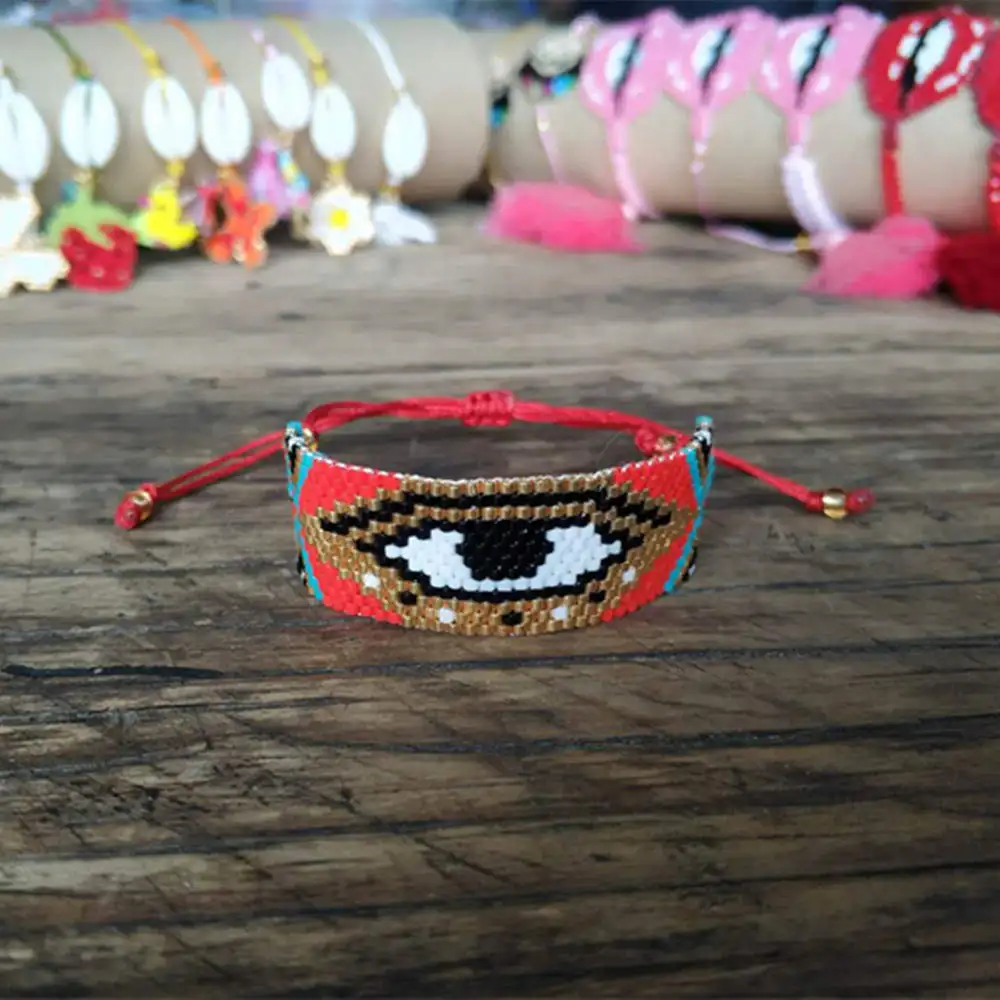 Shinus MIYUKI браслет сглаза браслет браслеты бусины MIYUKI Delica bileklik Pulsera Labios ручной работы тканый браслет для женщин