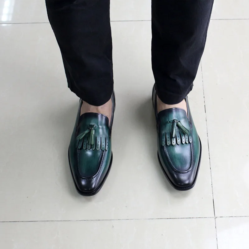 2019 Spring Autumn Fashion Casual Men Tassel Loafers Slip On Formal Wedding Party Footwear for Handmade Dress Shoes | Обувь