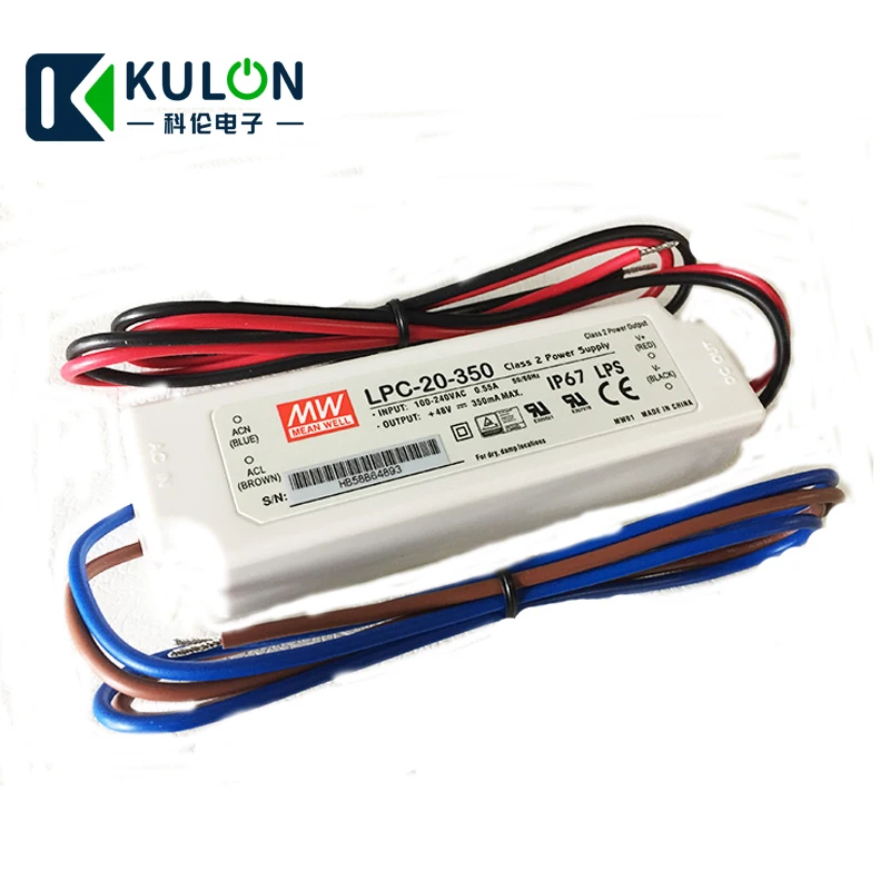 

Оригинальный светодиодный источник питания Mean well LPC-20-350, постоянный ток 16,8 Вт, мА, 9-48 В, CB CE