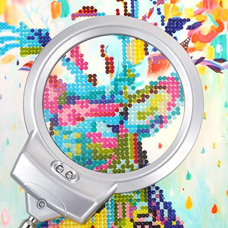 5D DIY Инструменты для вышивки картин со стразами светодиодный Лупа светильник с зажимом 2.5X и 5X Лупа Алмазная вышивка аксессуары лупа лампа