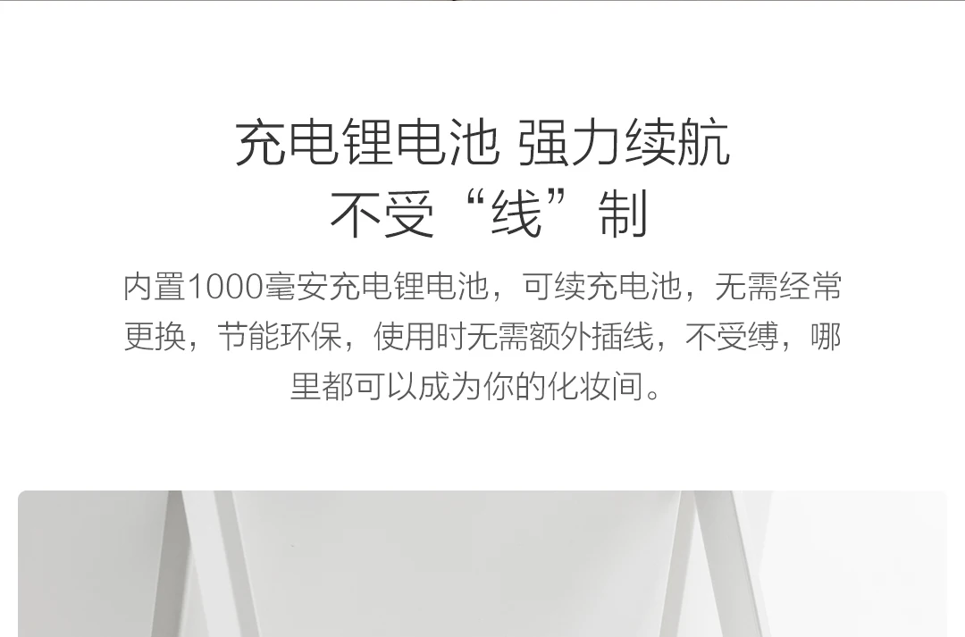 Xiaomi Mijia, интеллектуальное портативное зеркало для макияжа, настольное, светодиодное, складное, световое зеркало, для общежития, настольное, adjustable