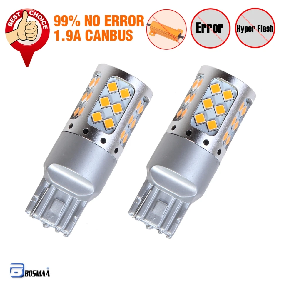 2x BOSMAA T20 7440 W21W 7443 W21/5W 36 SMD Светодиодная CAN шина без ошибок для автомобильного