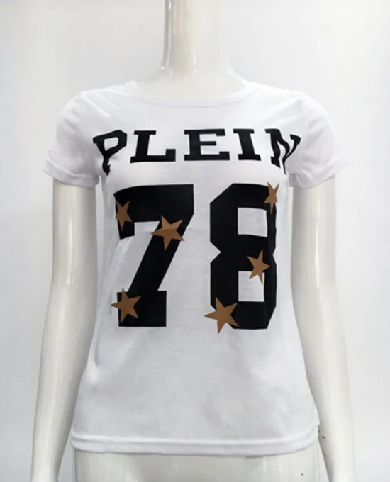 

78 Numbers New Cotton Women Hot Fashion Short Sleeve Tops T-shirt White Black