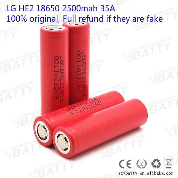 Аккумулятор для lg 2500mah 35a 18650 для lg he2 21865 аккумуляторная батарея(5 шт