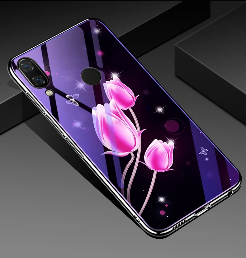 Синий светильник волк закаленное Стекло чехол для huawei Honor 10 lite мягкий краями, покрытыми металлом крышка Стекло тонкий кожаный Капа для huawei Honor 9 lite 8X