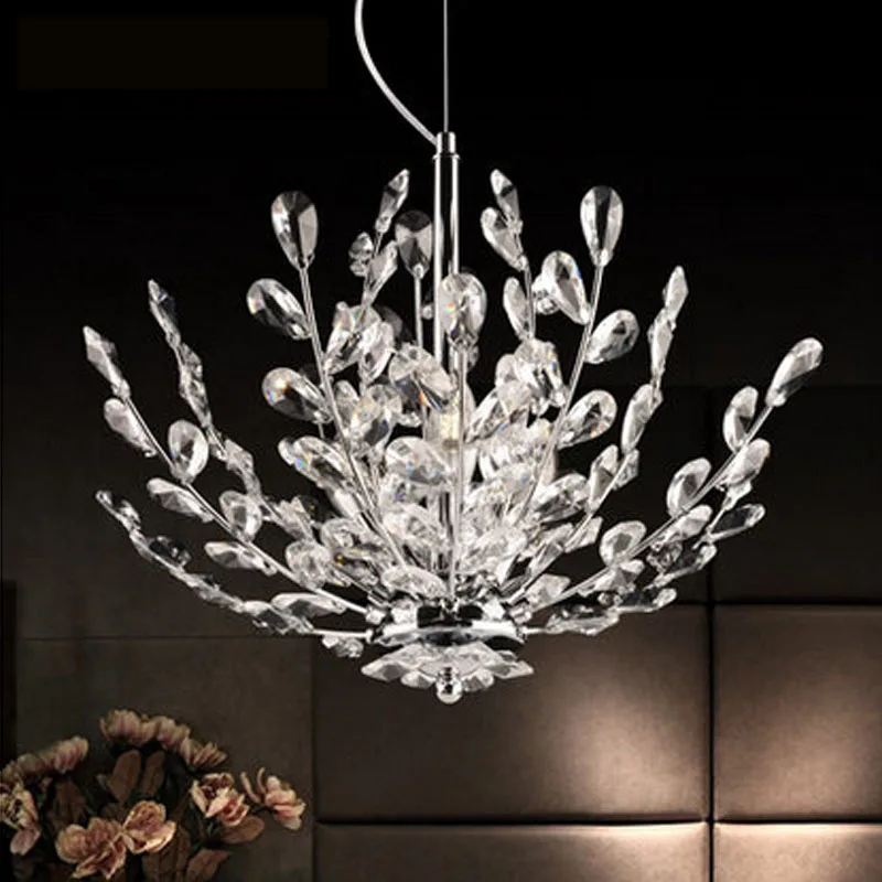 Modern Crystal LED Chandelier European Luxury Living Room Pendant Lamp Creative Tree Dining E14 Indoor Lights | Лампы и освещение