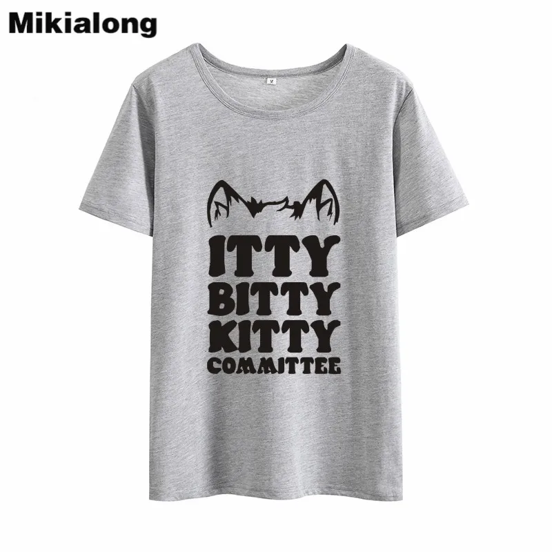 OLN 2018 Kawaii Cat Футболка для женщин напечатанные буквы Забавный футболки топы Femme с
