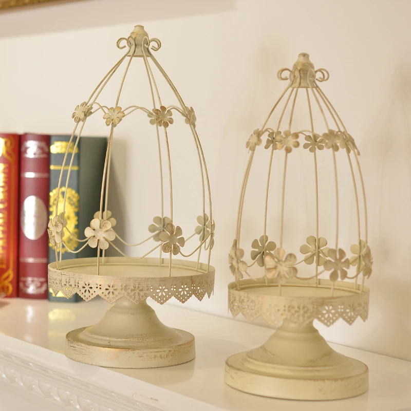 Металлическая клетка для птиц держатель свечи винтажное украшение дома