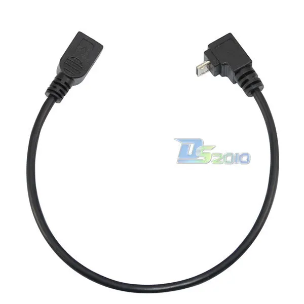 Высокое качество 25 см USB 2 0 Micro 5 Pin male Up Angled 90 градусов до Mini pin Female cable | Обустройство