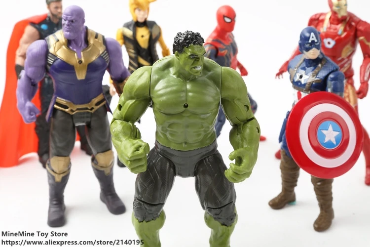 ZXZ Marvel Мстители Халк Тор Капитан Америка человек паук танос Железный человек фигурка Аниме Коллекция фигурка игрушка модель