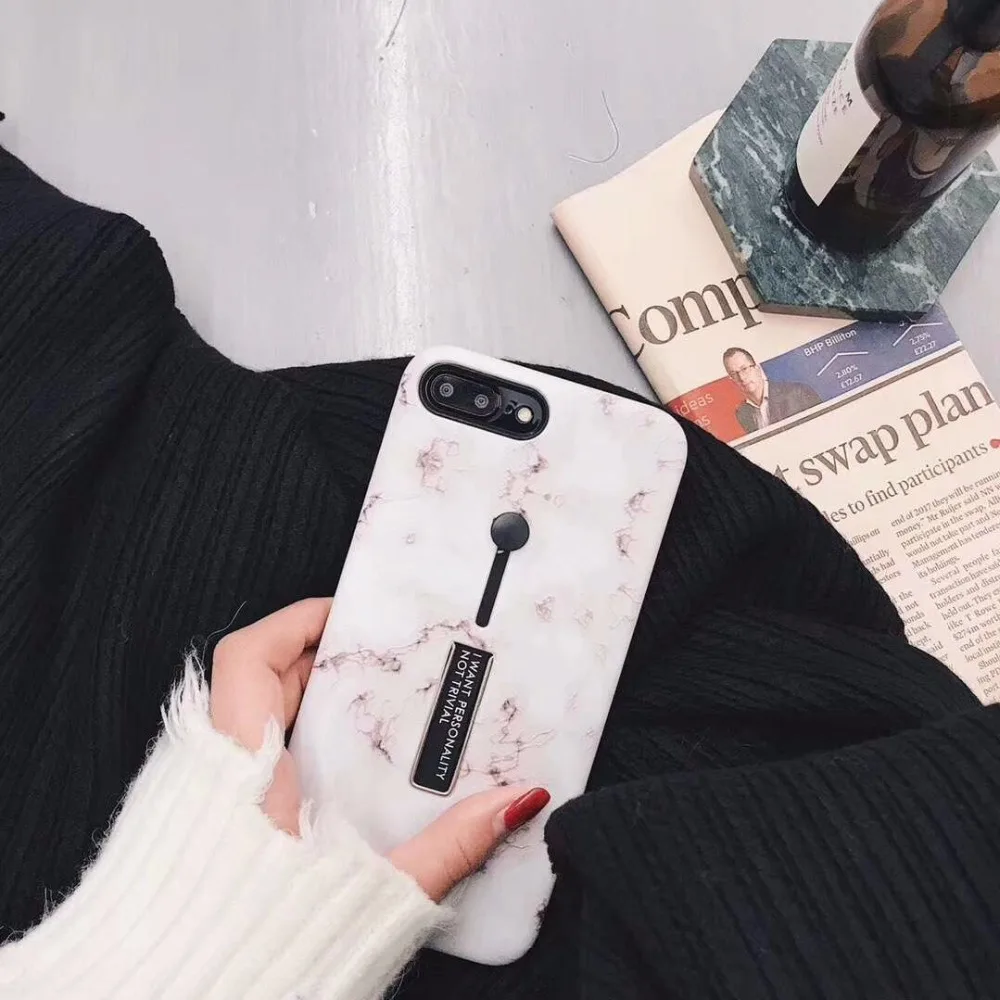 Модные яркие Мрамор чехол для телефона iphone X Case скрыть с держателем и подставкой 6
