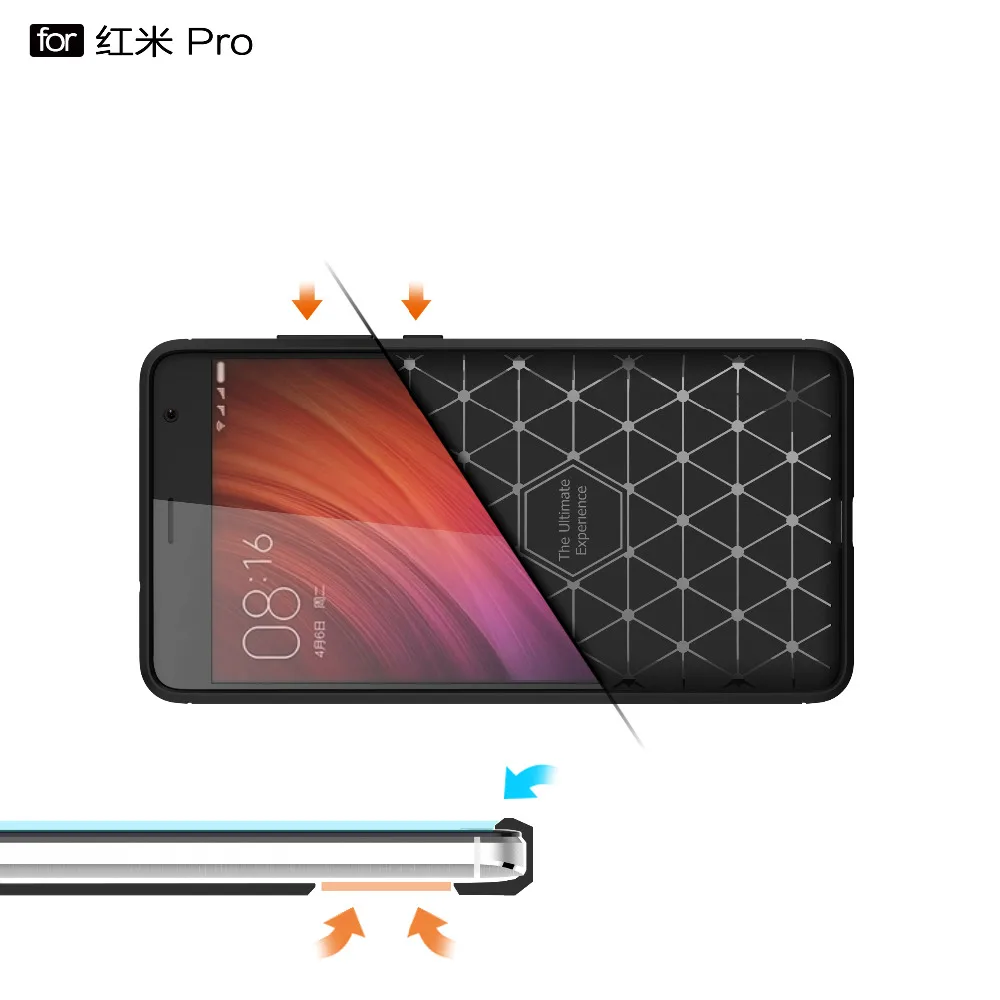 Xiaomi Redmi Note Pro ТПУ силиконовый чехол Роскошные Бизнес углерода Волокно мягкий для