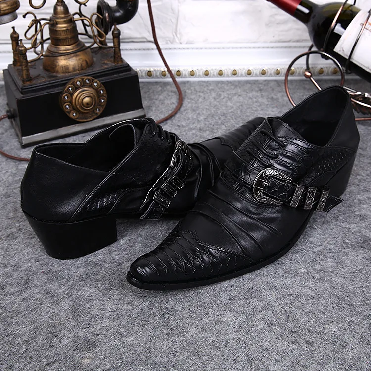 

Luxury Leather Black Dress Shoes Pointed Toe Suits Men Shoes Male Wedding Zapatos De Hombre