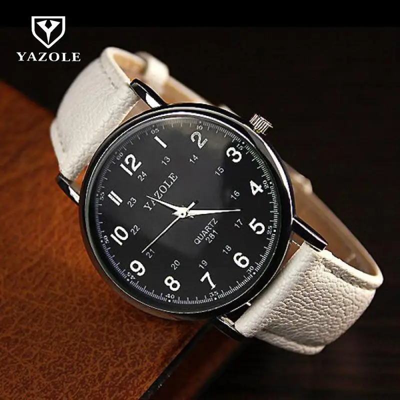 Мужские и женские классические часы yazole Кварцевые аналоговые наручные унисекс