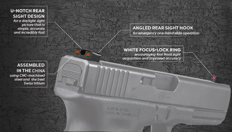 HD XR Sight реальный красный зеленый волоконно оптический передний с боевой задней