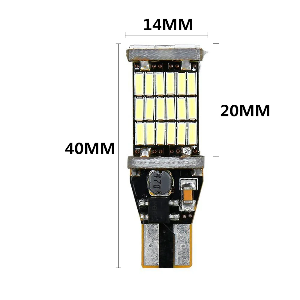 CJXMX 2PCS T15 W16W LED Car Lights 12V 920 921 912 Auto Reverse Light Bulbs 4014 45SMD Stop Backup 6000K White | Автомобили и