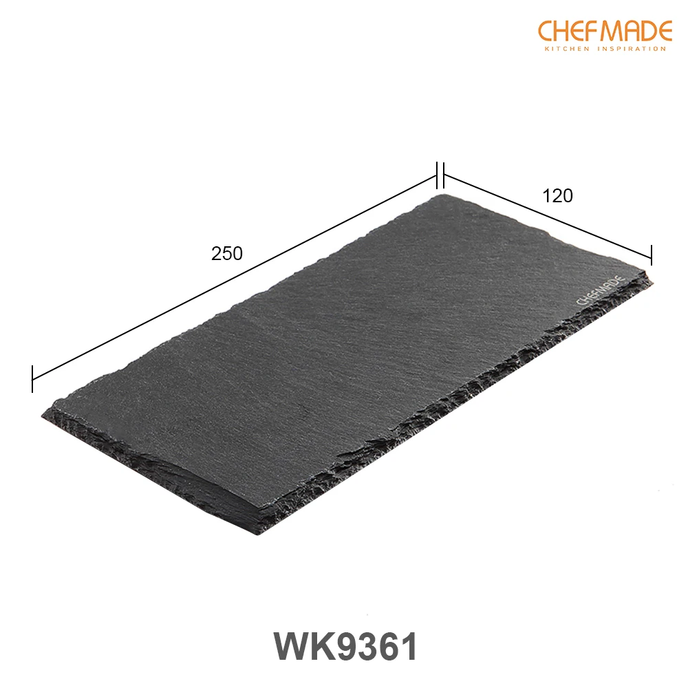 CHEFMADE прямоугольная базальтовая тарелка натуральный черный сланцевый камень