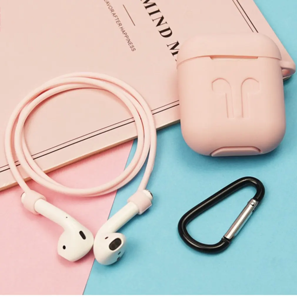 Силиконовый чехол для Airpods защитный анти потерянный провод наушники ремешок