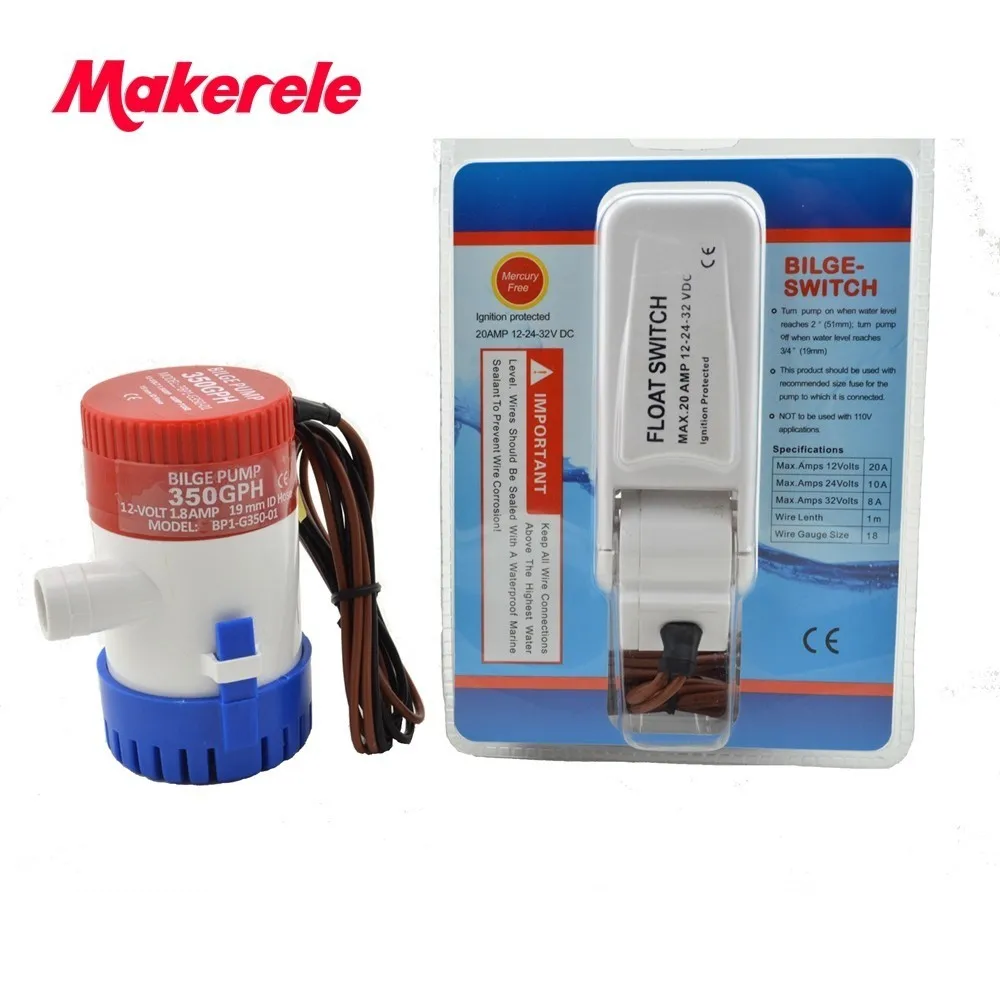 Новинка 2017! Универсальный Автомобиль RV водяные насосы 12V 350GPH погружной лодка