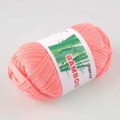 20 peach pink TPRPYN 500 г = 10 шт. мягкая гладкая натуральная бамбуковая хлопковая пряжа для ручного вязания, Детская хлопчатобумажная пряжа, вязаная спицами 2,25 мм - Цвет: 20 peach pink