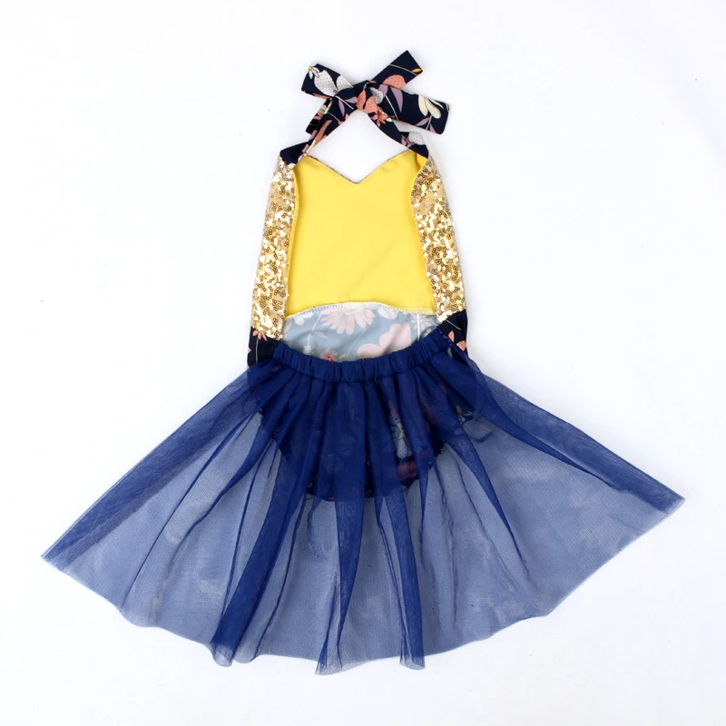 Новое поступление 2018 года детский фатиновый комбинезон с блестками и лямкой на